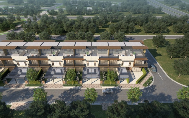 Nhà phố vườn bên trong khu compound Izumi City giai đoạn 1.