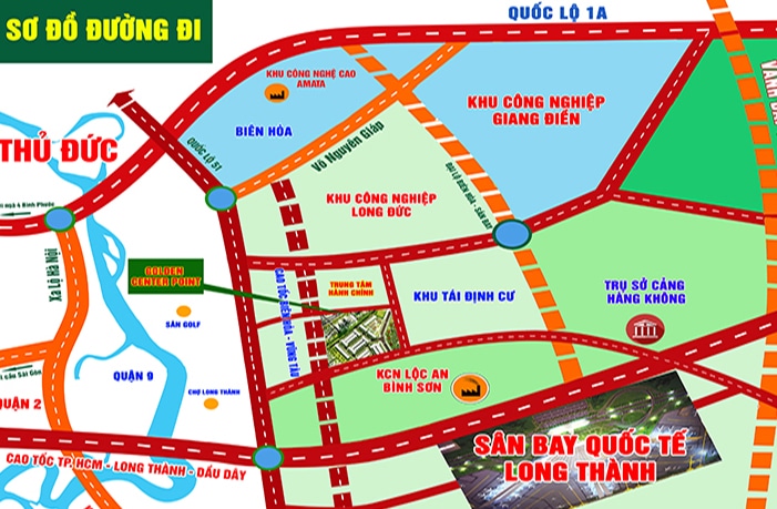 VỊ TRÍ DỰ ÁN GOLDEN CENTRAL POINT LỘC AN