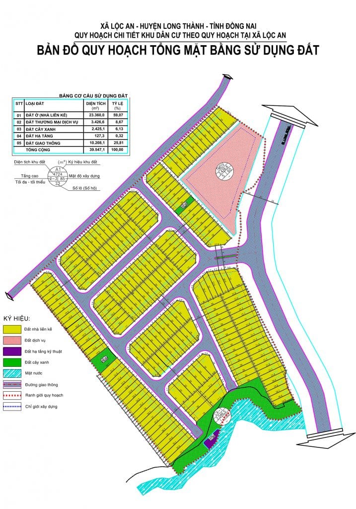 Quy hoạch và mặt bằng phân nền Golden Center Point, Long Thành