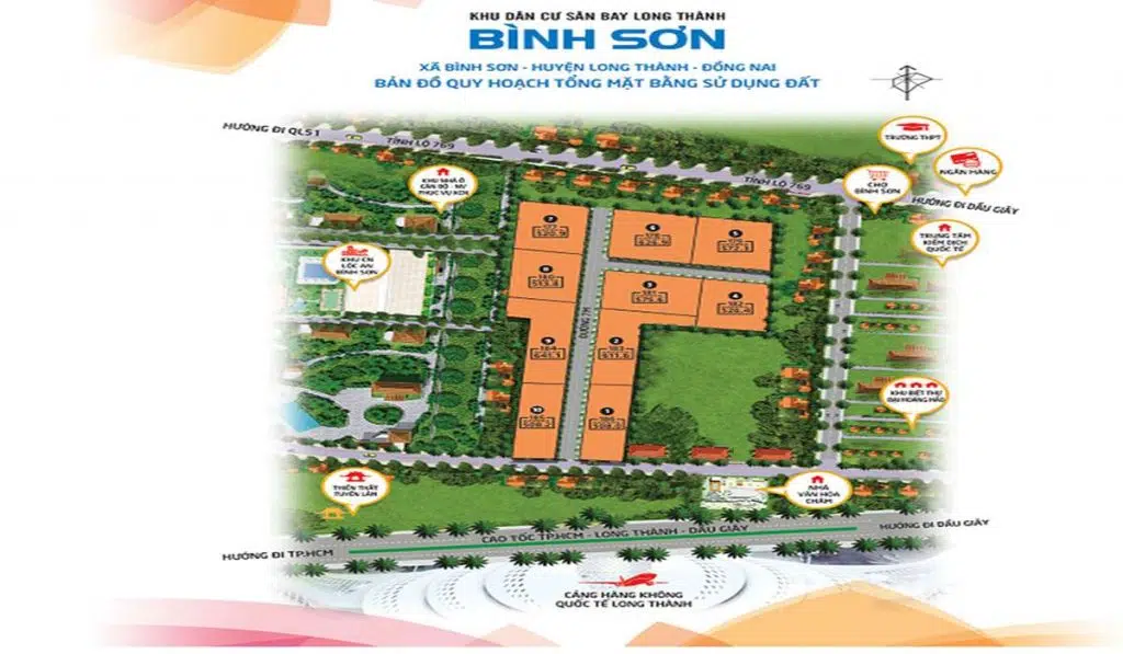 MẶT BẰNG KHU DÂN CƯ SÂN BAY LONG THÀNH