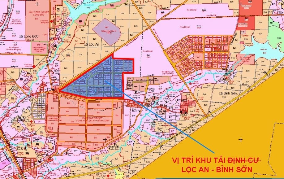 VỊ TRÍ KHU TÁI ĐỊNH CƯ LỘC AN BÌNH SƠN